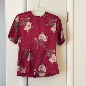 Floral satin blouse